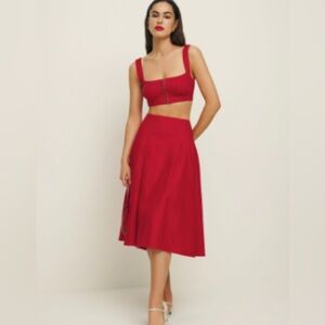 NEW Reformation Santana linen two piece